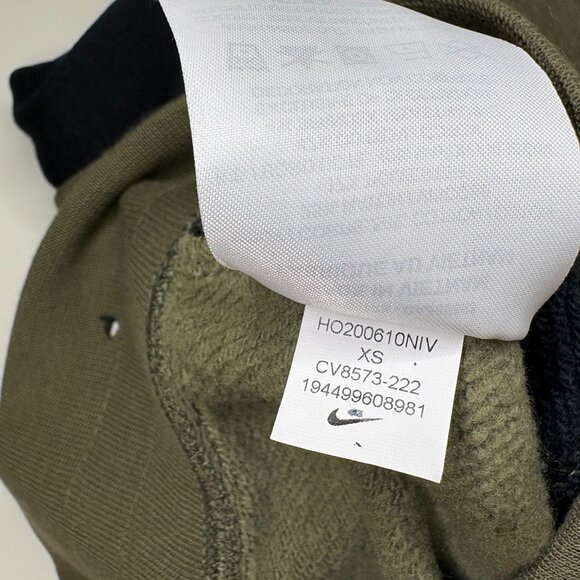 Nike Air Jogger Sweat‎ Pants Womens Size XS Olive Green Black Color Block Fleece - Picture 5 of 9